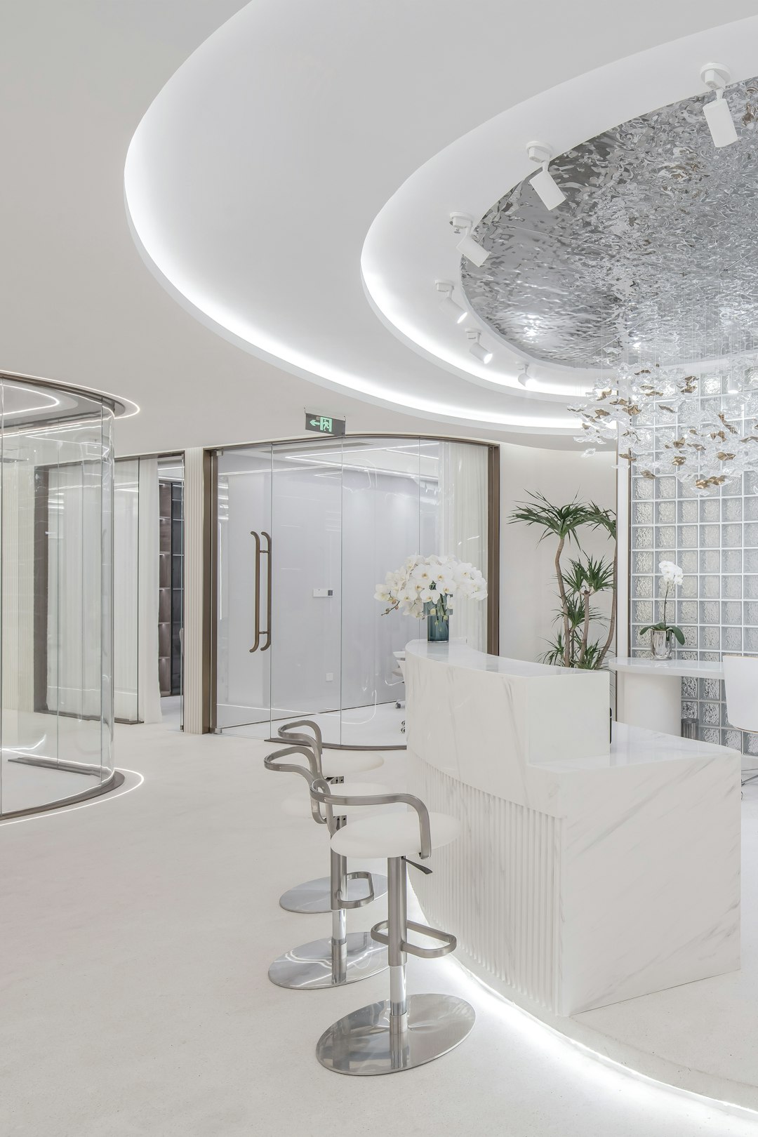 Interior reception area of the Elara Aesthetics studio